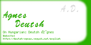 agnes deutsh business card